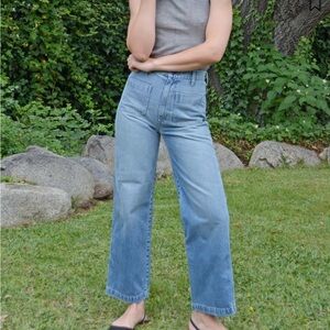 Doen Blue Flare Wide Leg Jeans